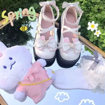 topánky na podpätkoch Lolita topánky ženy platformu Japonský Uniformy kožené topánky Mary Jane Topánky Dievčatá Vysokým Podpätkom Študent obuvi