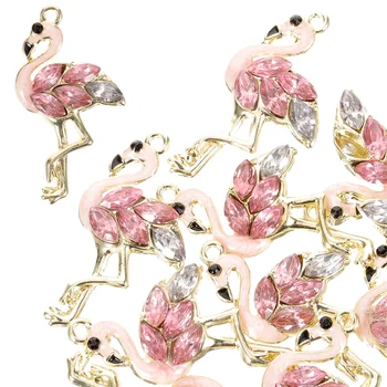 10 Ks Náhrdelník Prívesky, Šperky Crafting Zistenia Zliatiny Flamingo Prívesky Náramok Uskutočňovanie Dodávok DIY Náušnice Príslušenstvo