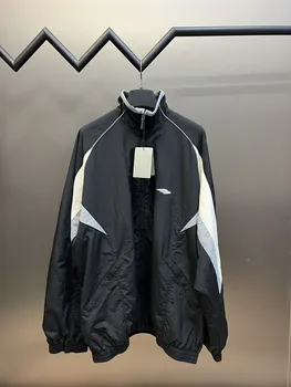 23FW Jeseň Nové Couture Čierne A Biele Panely W Uhlopriečka M, Vyšívané pánská Bunda Športové Kabát