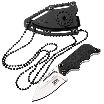 SOG Malé Pevnou Čepeľou Nože EDC Kempovanie Nástroje Krku Nôž s ABS Plastový Plášť Vreckový Nôž Prenosné Vonkajšie Prežitie Nôž