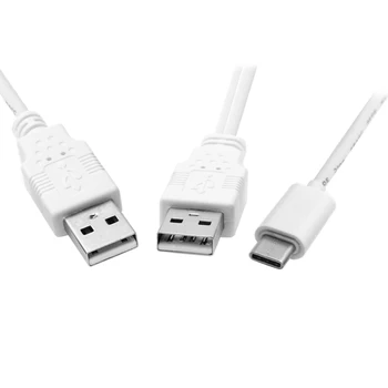 CY USB 3.1 Typu C, USB-C, Dual USB2.0 Typ-A Samec Extra Moc Údajov Y Kábel pre Mobilný Telefón & Pevný Disk