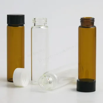 10 ml Jasné Vzorky Sklenenej fľaštičke s Black White Cap 1/3 oz Esenciálny Olej Bottles1/3 OZ Transparentné Sklenené Nádoby