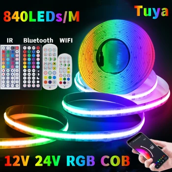 10M RGB LED COB Pásy 12V 24V Flexibilné 10 mm FOB Lineárne Osvetlenie S Diaľkovým WIFI Bluetooth RA90 Stmievateľné LED Pásky Pásky Lampa Bar 