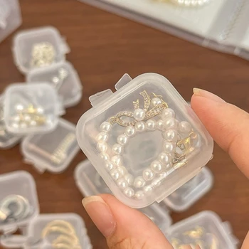 Šperky Úložný Box Priehľadný Plast Úložný Box Náušnice Šperky Tabletky Šperky Prachotesný Skladovanie Transparentné DIY Kontajner