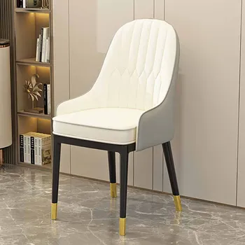 Luxusné Nordic Jedálenské Stoličky Moderné Kožené Ergonomický Moderný Žijúci Stoličky Bielej Wipeable Sedie Sala Da Pranzo Bytový Nábytok