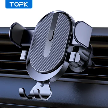 TOPK D39-G Universal Car Phone Držiteľ Air Vent Háčik Pripojiť Mobilný Telefón Stojan Pre iPhone 14 ProMax Xiao Huawei, Samsung Smartphone