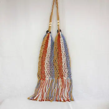 Nové slamy tkané taška bavlnené lano kabelka diagonal cross duté žien taška plážová taška, jediný ramenný veľkoobchod taška pre famale