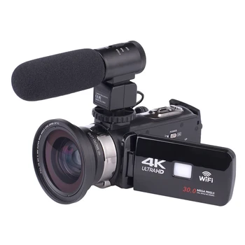 Bezdrôtové 4K Video Profesionálna Videokamera S 3 Palcový Dotykový Displej 48MP Digitálny fotoaparát Záznamník Noc Verzia