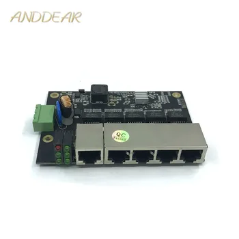 Neriadené 5port 10/100M priemyselný Ethernet switch modul PCBA rada OEM Auto-detekčných Portov PCBA rada OEM