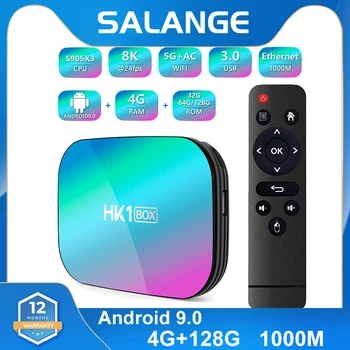 TV Box HK1 BOX 8K s veľkosťou 4 gb, 128 GB TV Box Android 9 Amlogic S905X3 Android 9.0 1000M, Wifi 4K GooglePlay Youtube Set-top-box