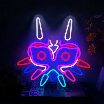 Farebné Masky LED Neónový nápis Anime Maska Neónový nápis na Stenu Dekor Darček Pre Lásku Neon Strany Prípade, Bar Dekorácie