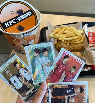 KFC X Haikyuu!! Akryl Quicksand Lístok Laser Polaroid Tobio Kageyama Yu Nishinoya Sugawara Koushi Hinata Shoyo Limited Edition