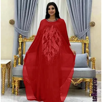 Elegantné Afriky Večerné Šaty pre 2023 Ženy Voľné Diamanty Kaftan Ankara Boubou Dubaj Turecko Moslimskou Šaty Dashiki Šaty Abaya