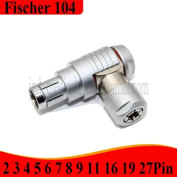 Kompatibilné Fischer 104 2F 2 3 4 5 6 7 8 9Pin Vodotesný IP68 Nastaviteľné Pravý Uhol Muž Plug Push-pull, Self-locking Konektor