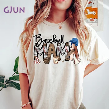 Loptu Mama Mama Baseball Mama T-Shirt Lete Grafické Tričká Krátky Rukáv Bavlna Tee Tričko dámske Oblečenie