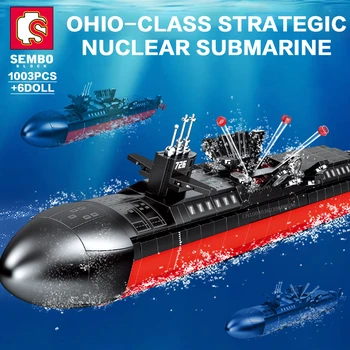 SEMBO BLOK Vojenské Ponorky Tehly Ťažké Ozbrojených Zbraň Stavebné Bloky Zberateľskú Displej Hračky Pre Deti, Dospelých