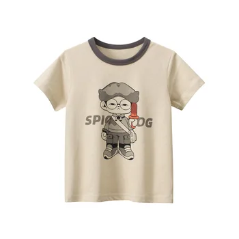 Nové Letné Baby Boy Bavlna T-shirt Tees Deti Oblečenie Detí Krátky Rukáv Športové Tričká Cartoon Klesnutie Tričko Vrchné Oblečenie