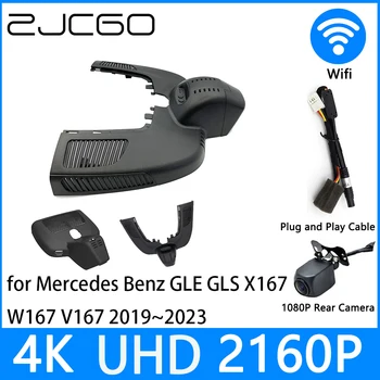 ZJCGO Dash Cam 4K UHD 2160P Auto videorekordér DVR pre Nočné Videnie pre Mercedes Benz GLE GLS X167 W167 V167 2019~2023
