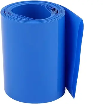 Keszoox 85mm Plochý Šírka 10 M Dĺžka PVC Zmršťovacej Trubice Modrá pre 18650 Batérie