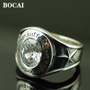 925 čisto biela strieborná pentastar thai strieborný prsteň
