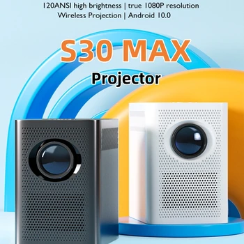 Smart Projektor S30 MAX 4K Video, Domáce Kino 400ANSI Lúmenov Android 10 Prenosné Projektory, WIFI, BT HDMI V LCD Malý Projektor