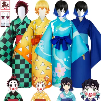 Sezóna 2 Anime Demon Slayers Kimetsu Č Yaiba Cosplay Kostým Inosuke Hashibira Zenitsu Tanjirou Kimono Halloween Oblečenie