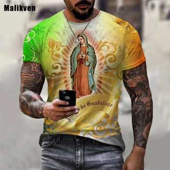 2023 Nové Guadalupe Panny Márie Katolíckej Vytlačený 3D T-shirt Muži Ženy Letné Módy Ležérne Oblečenie Harajuku Streetwear Topy