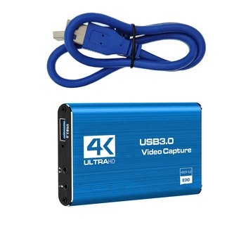 4K USB 3.0 2.0 Video Capture Kartová Hra, Živé Vysielanie kompatibilný s HDMI VHS Rada Grabber pre PS4 Hry DVD Kamery videokamery