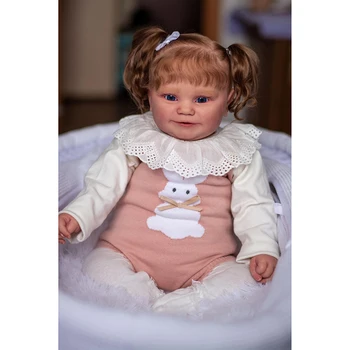 60 cm Znovuzrodené Dieťa Maddie Roztomilý Dievča Bábiku s Zakorenené Vlasy Batoľa Populárne Realisticky Reálne Mäkké Plyšové Bábätko Bebe Reborn