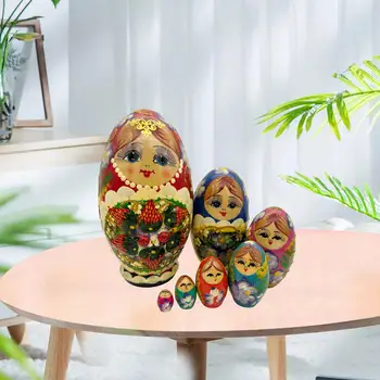 7 Kusov Klasika ruskej Bábiky Vnorené Bábiky Matryoshka Ručne Maľované pre kancelársky Stôl