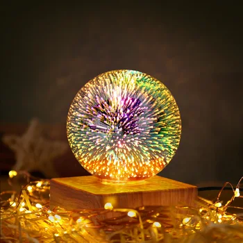moonlux 3D Ohňostroj Crystal Ball Lampa Domov Nočný Stolík Atmosféru Svetelný Hviezdne Nebo LED Nočné Svetlo