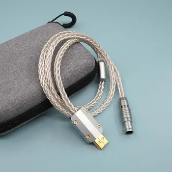 MelGeek Ručne vyrábané Strieborné Opláštené Monocrystal Medený Drôt USB Kábel