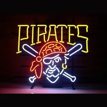 Pittsburgh Pirates Neónová Bar Znamenie Svetla, Custom Handmade Real Sklo Trubice Obchod Strany Inzerovať Stenu Decor Displej Neónové Lampy 17X14