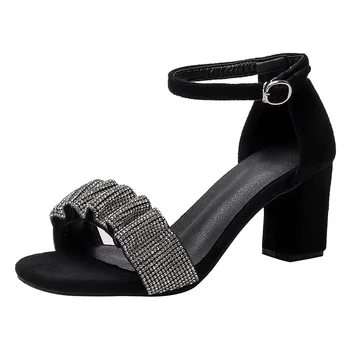 Jeden Riadok Popruh Sandále Pre Ženy Nosiť Pohodlné Mimo 2023 Nové Letné Mid-náklon Všestranný Štvorcové Prst Roman Verzia