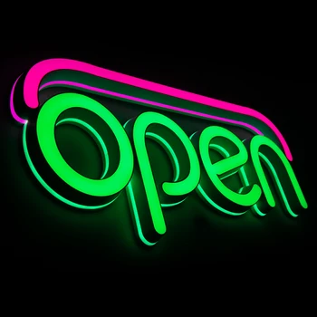 LED Otvoriť Známky pre podnikanie, 19.7x9 Palcový neon otvoriť, prihlásiť sa,Ideálny pre Reštaurácia, Bar, Salónik (ZELENÁ)