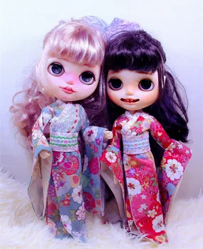 Roztomilý Blyth Bábika Kvetinový Vzor, Kimono Šaty Ob22 Bábiky Oblečenie Pre Licca Azones Ob24 Ob27 Bábika Tela